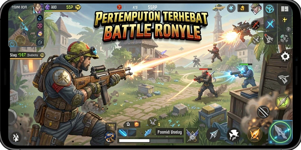 Screenshot gameplay Battle Royale di 55RP menampilkan aksi seru dan grafis menawan.