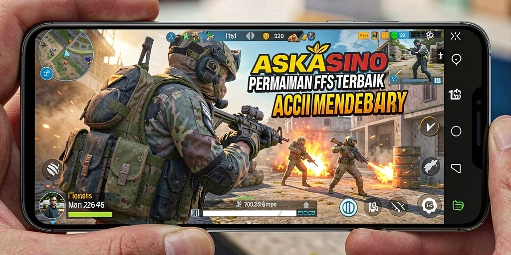 Screenshot menampilkan aksi seru dalam permainan FPS ASKASINO.