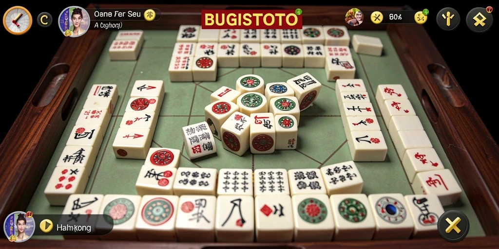 Tampilan gameplay Mahjong yang menarik dan penuh strategi dalam BUGISTOTO.