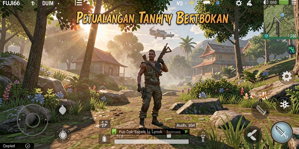 Tangkapan layar gameplay FUJI66 menampilkan dunia terbuka yang menakjubkan.