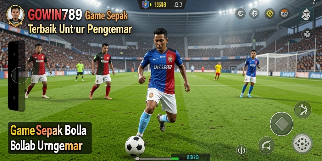 Tampilan utama gameplay GOWIN789 dalam pertandingan sepak bola.