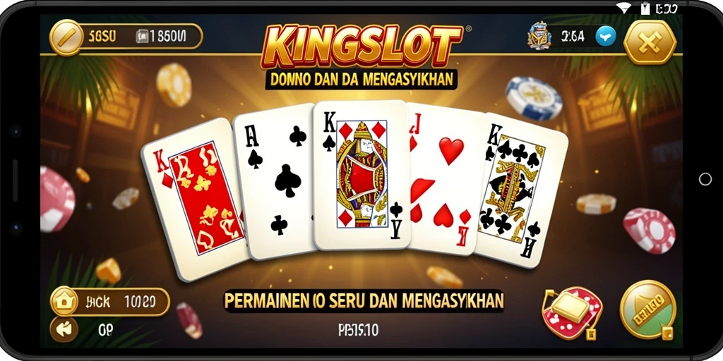 Tampilan gameplay menarik dari KINGSLOT yang menyajikan permainan Domino.