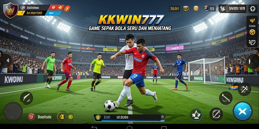 Tampilan gameplay <strong>KKWIN777</strong> yang menarik dan seru dalam pertandingan sepak bola.