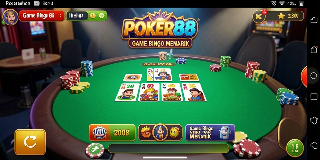 Screenshot POKER88 menampilkan gameplay seru Bingo dengan grafis menarik.