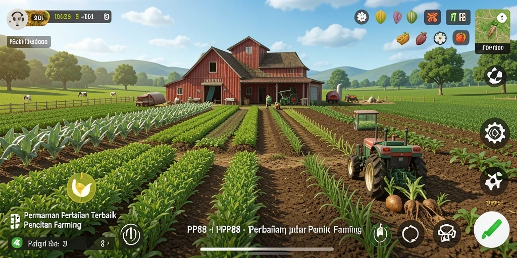 Tampilan gameplay menarik dari PP88 yang menampilkan aktivitas bertani.
