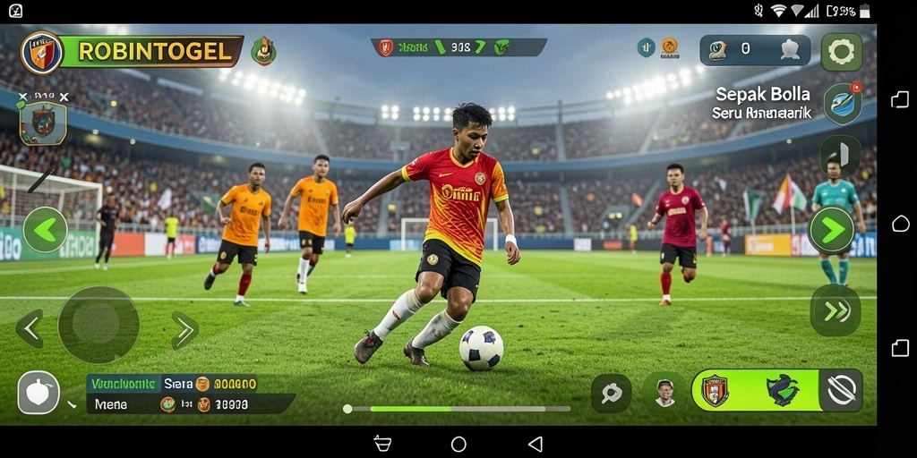 Tampilan menarik gameplay <strong>ROBINTOGEL</strong> dengan aksi sepak bola yang mendebarkan.
