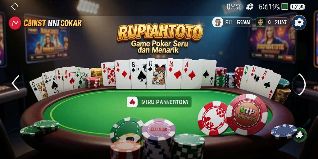 Tangkapan layar RUPIAHTOTO menampilkan antarmuka poker yang menarik dan gameplay yang mengasyikkan.