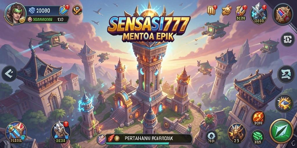 Tampilan gameplay SENSASI777 yang mendebarkan di Tower Defense.