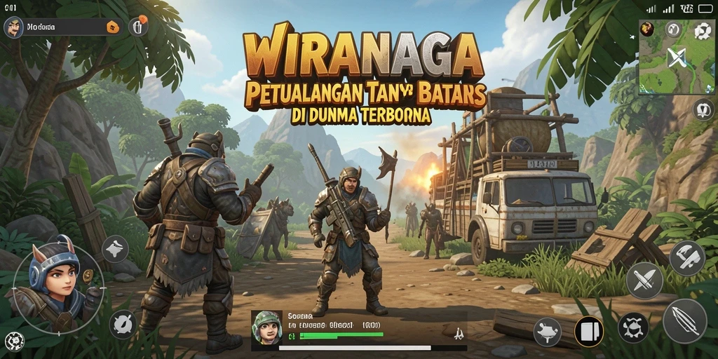 Screenshot menampilkan gameplay WIRANAGA dalam dunia yang luas dan terbuka.